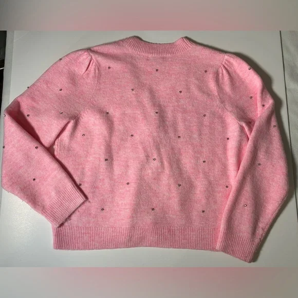 Lilly Pulitzer Ellorie Bow Sweater Pink Heathered ConchShell Paradise Rhinestone - Picture 11 of 11